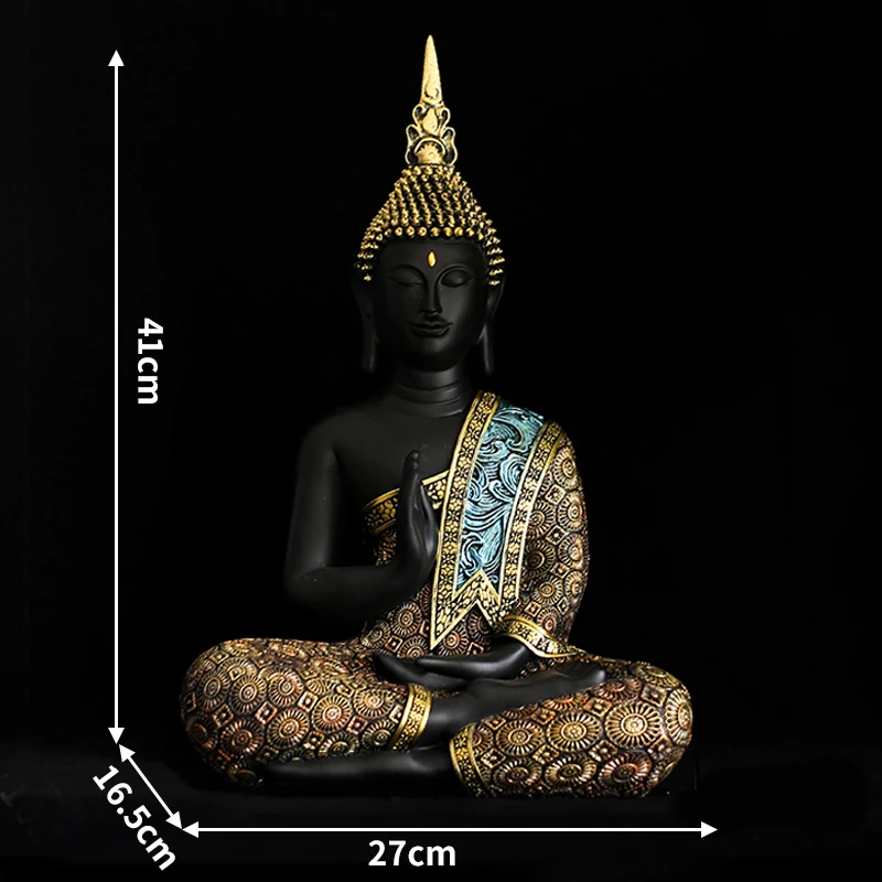 Buddha Statue Large Thailand Buda Buddha Sculpture Green Resin Hand Made Buddhism Hindu Fengshui Figurine Meditation Home Decor