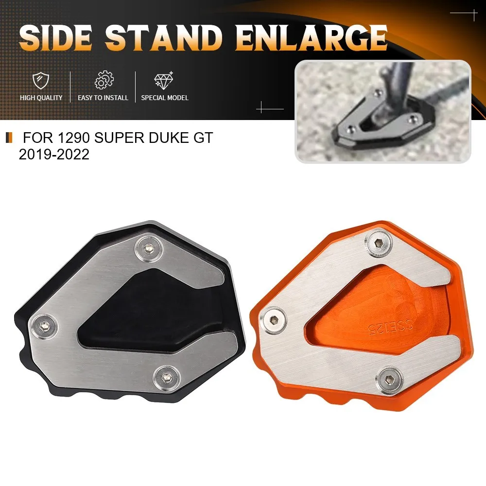 

CNC Aluminum Side Stand Pad Plate Kickstand Enlarger Support Extension For 1290 Super Duke GT 2019 2020 2021 2022