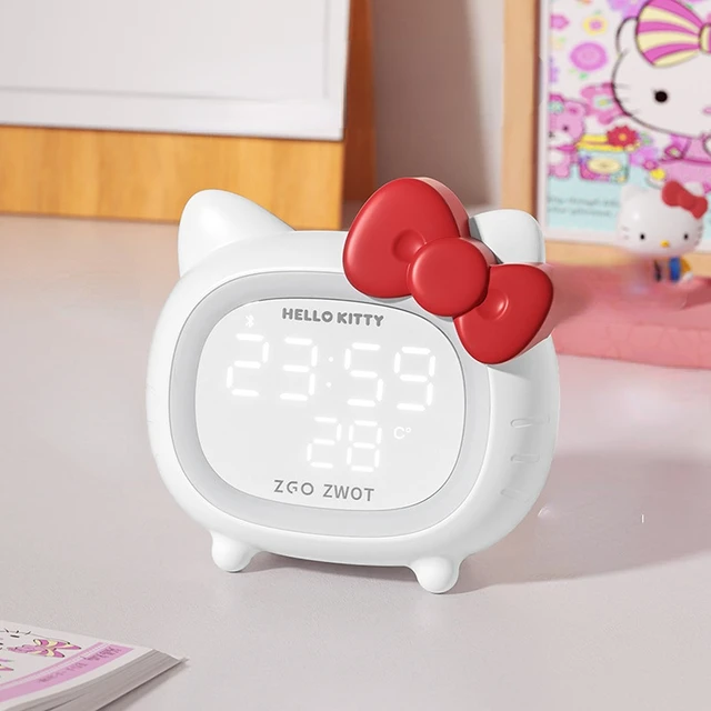 Sanrio Hello Kitty Kuromi My Melody Bluetooth Audio Gyerekek Intelligens Ébresztőóra Led Környezeti Világítókar Macska Hangszóró - Image 3