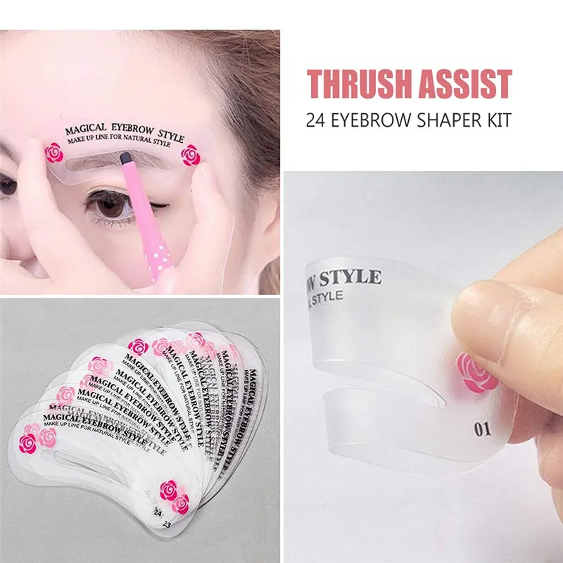 Eye Makeup Tools Novice Eyebrow Shaver 24 Sets of Eyebrow Card Accessory Shape Template