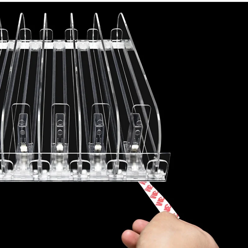 플라스틱 칸막이 자동 리필 푸셔 시스템, 슈퍼마켓 선반 랙, 음료병 정리함, W2.5 cm, 1 팩