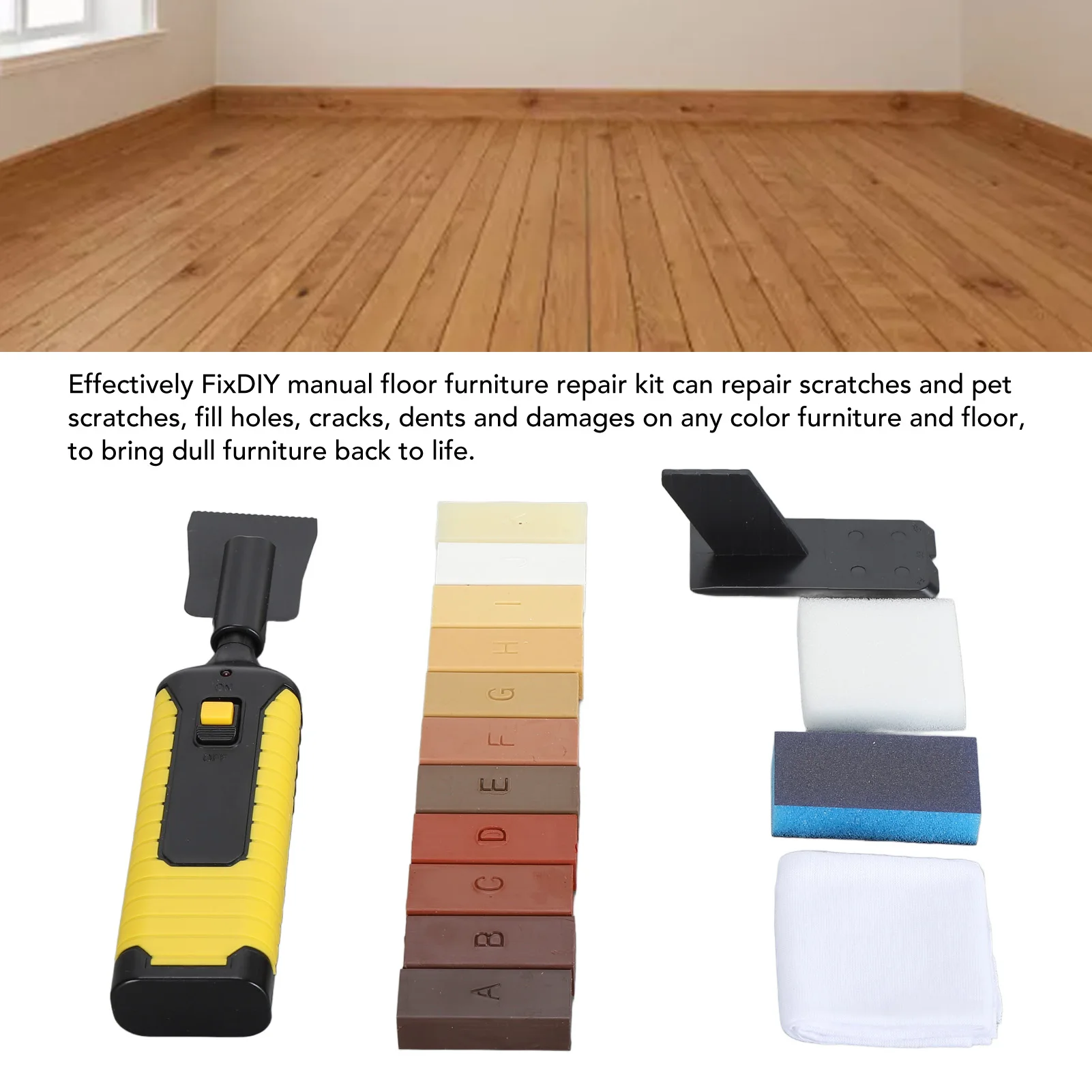 Floor Repair Wax Kit Repair Scratches Cracks Holes Wood Floor Kit 11 Colors Hard Wax Filler Wooden Door
