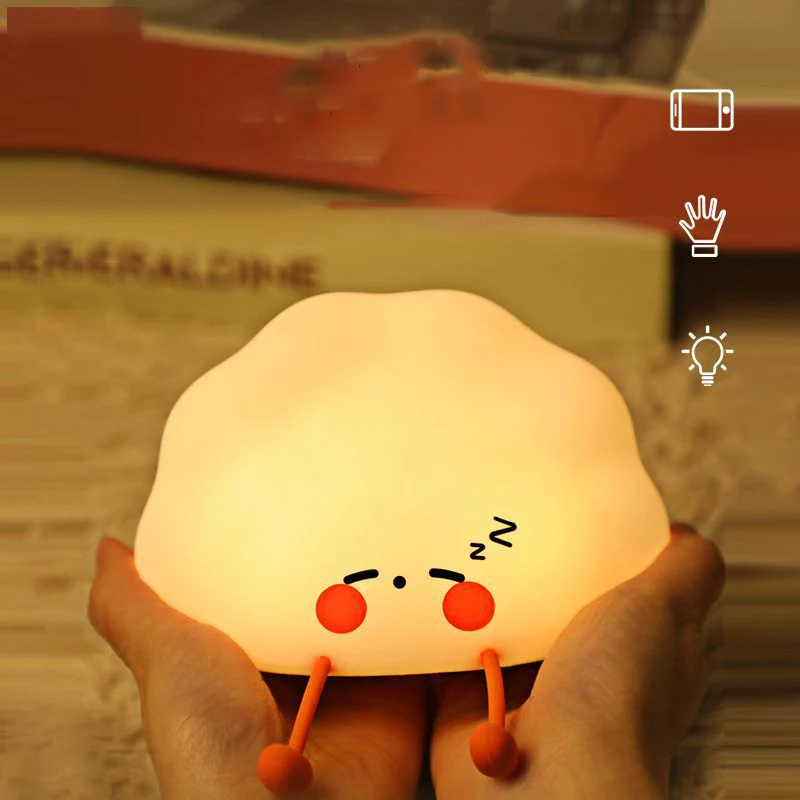 

Led Night Light For Children Baby Kids Soft Silicone Touch Sensor Cartoon Cat Sleeping Lamp Home Bedroom Decoration Gift