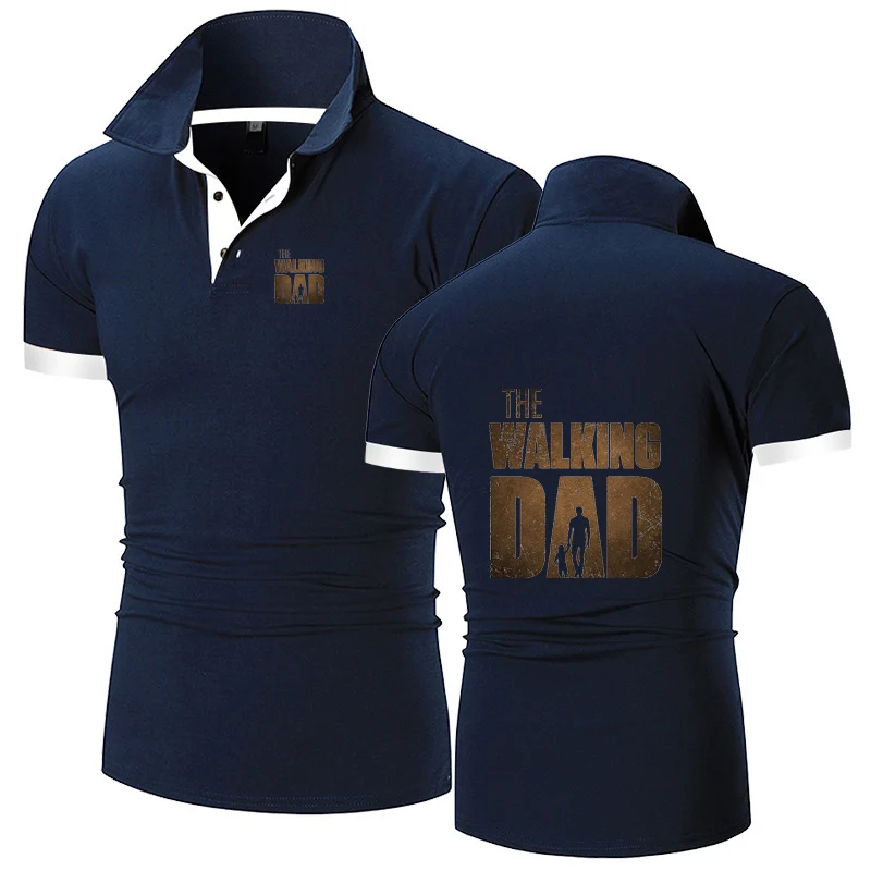Summer Mens Breathable Polo Shirt Casual Walking Dead Print