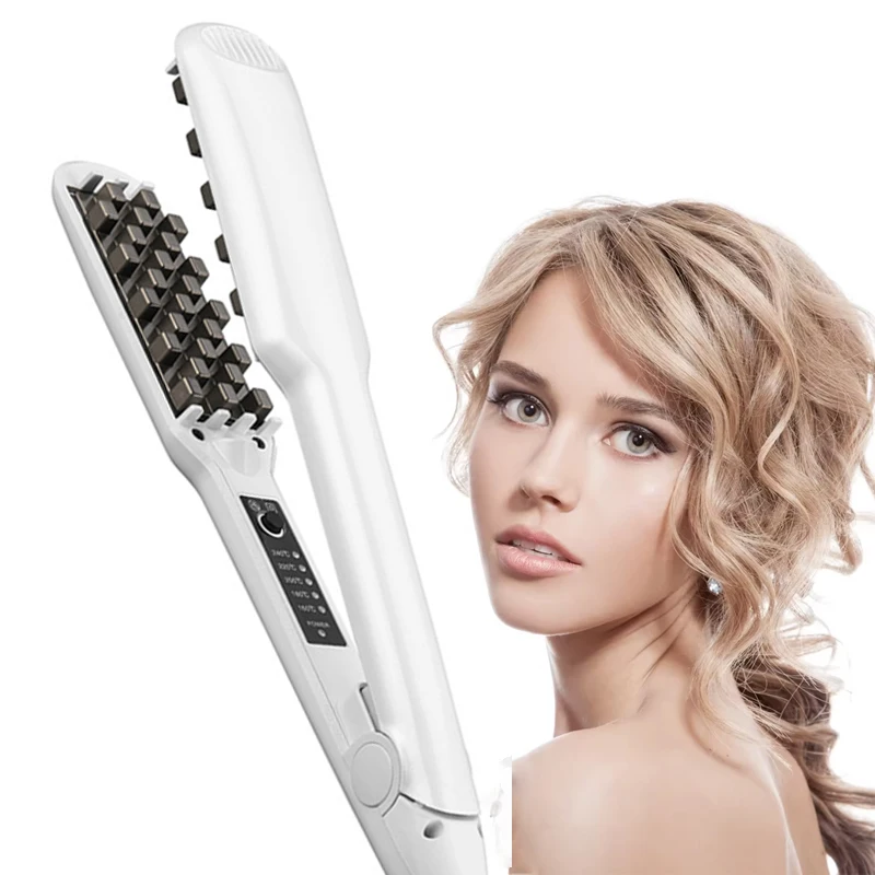 Hair Straightener Plate Electric Ceramic Waver Hair Crimper Iron Volumized Fast Heats Crimper