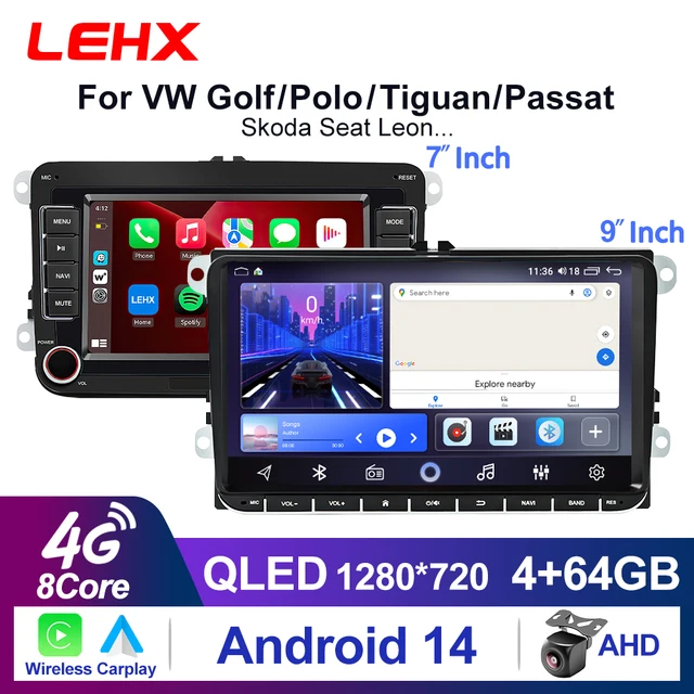 LEHX Car Radio Multimedia Player For Volkswagen VW Passat B6 B7 CC Tiguan Touran GOLF POLO Android11 2din Autoradio dvd Carplay