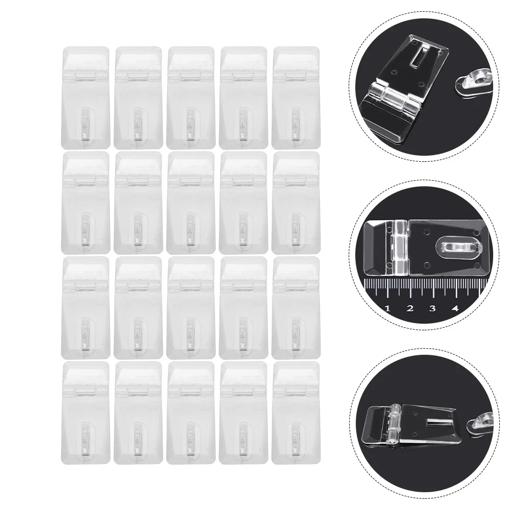 

10 Sets Jewelry Boxes Transparent Lock Padlock Latch DIY Mini Hasp Latches Buckles Clear Plastic Locks