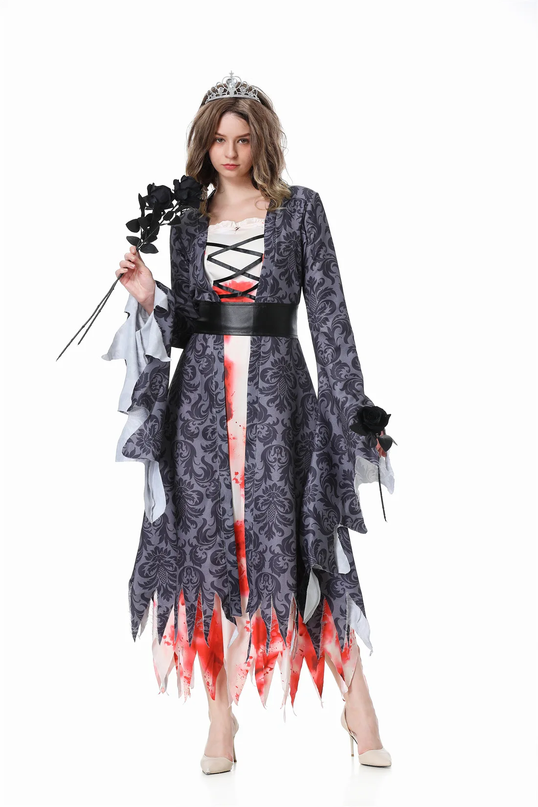 

Bloody Zombie Costume for Woman Horror Scary Vampire Purim Halloween Carnival Party Cosplay Fancy Dress