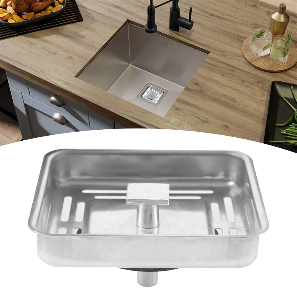 

1PCS Kitchen Sink Strainer Stainless Steel 78 X 78 X 42mm Square Sink Strainer Drainer Post Stopper Waste Plug Home Supplies