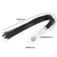 70CM Glass Handle Premium PU Leather Tassel Horse Whip Equestrian Riding Crop Whips for Horse Training 2