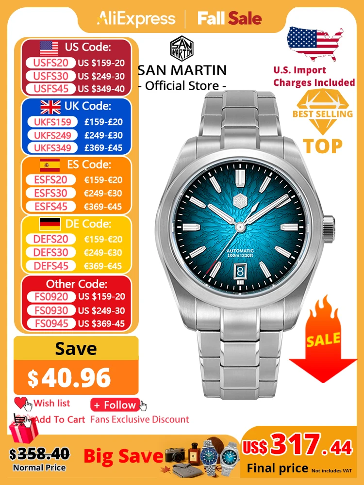 SAN MARTIN SN0031-G2 自動巻機械式時計 SAN MARTIN SN0031-G2 自動巻機械式時計 San Martin SN0031-G2