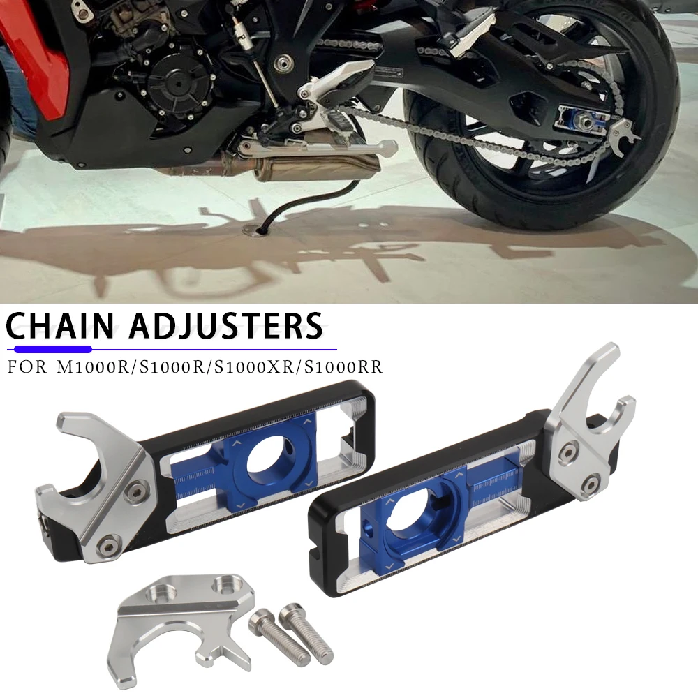

For BMW M1000R S1000R S1000XR S1000RR S1000 RR Motorcycle Accessories CNC Rear Wheel Axle Blocks Chain Adjusters Tensioners