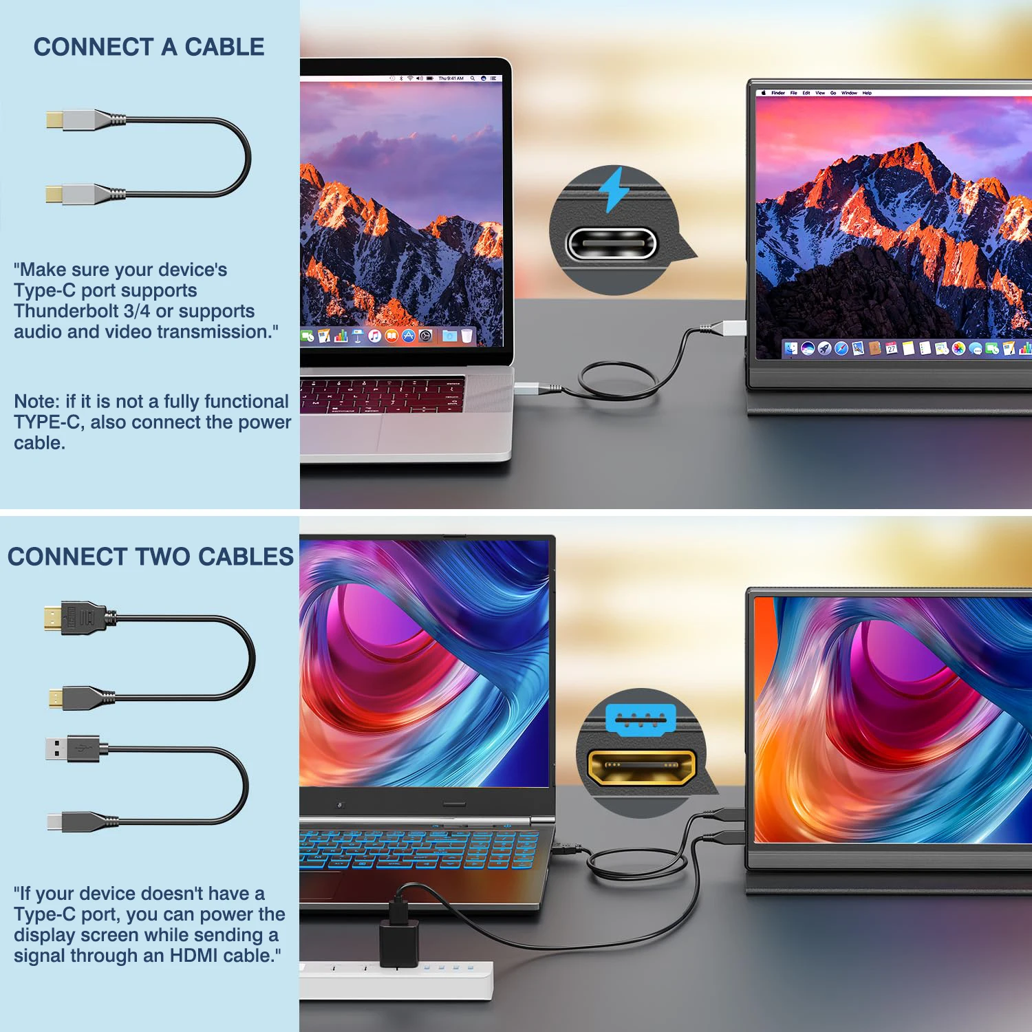 Bimawen 15.6 ġ  ÷, FHD 1080P ޴ , USB C HDMI ̹ Ʈ  IPS ÷, PC Ʈ Xbox PS4 ġ