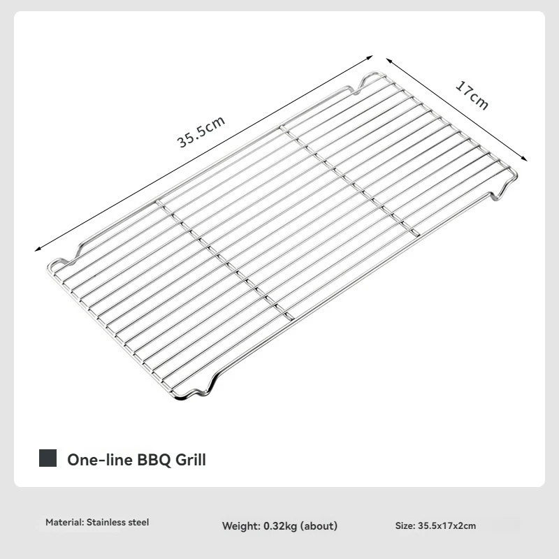 CAMPINGMOON Barbecue Grill Food Grade 304 Stainless Steel Barbecue Mesh Straight Mesh Plate Grill