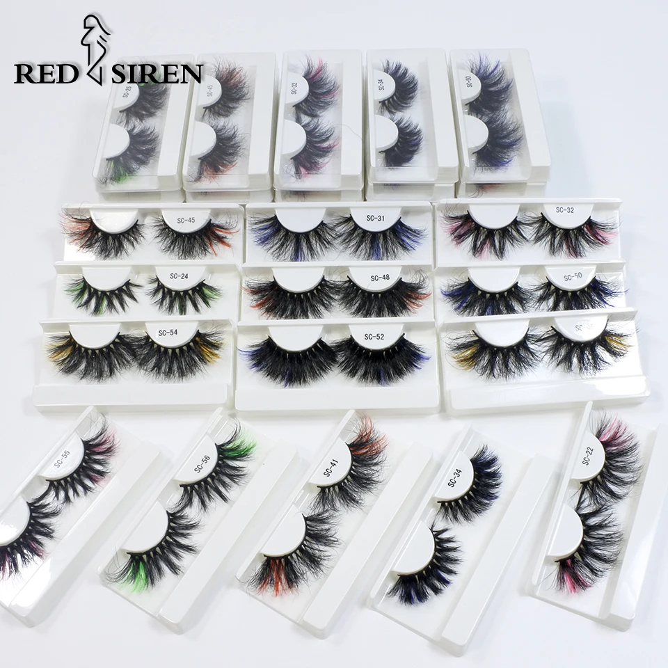 Colored Lashes Wholesale 25mm Mink Lashes Dramatic Long Fluffy Lashes