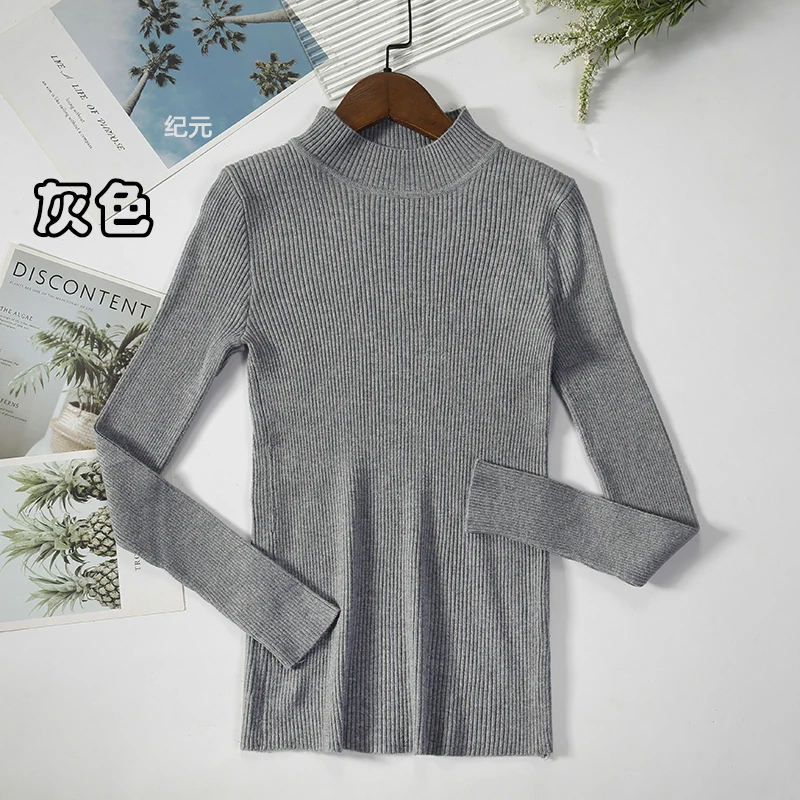 oversized sweaters 2022 New-coming Autumn Winter Tops Basic Turtleneck Pullovers Sweaters Primer Long Sleeve Short Korean Slim-fit tight Sweater brown cardigan Sweaters