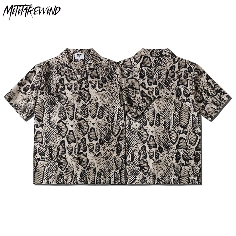 

Streetwear Hip Hop Print Shirt Short Sleeve Casual Loose Turn Down Collar Oversized Summer Holiday Beachwear Single Breasted Top
