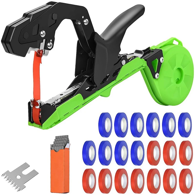 

Lightweight Plant Tying Machine To Bind Tomatoes And Grapes Effortless, Including Spare SK5 Blade, Tapes And Staples Easy To Use