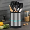 1PC rotatable stainless steel silica gel storage barrel kitchen storage rack spatula spoon tableware kitchenware storage 3