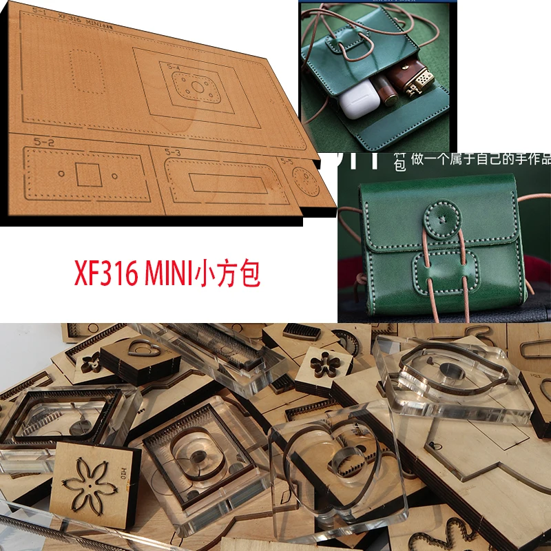 

New Japan Steel Blade Wooden Die Mini Pack Headphone case Pack Leather Craft Punch Hand Tool Cut Knife Mould XF316