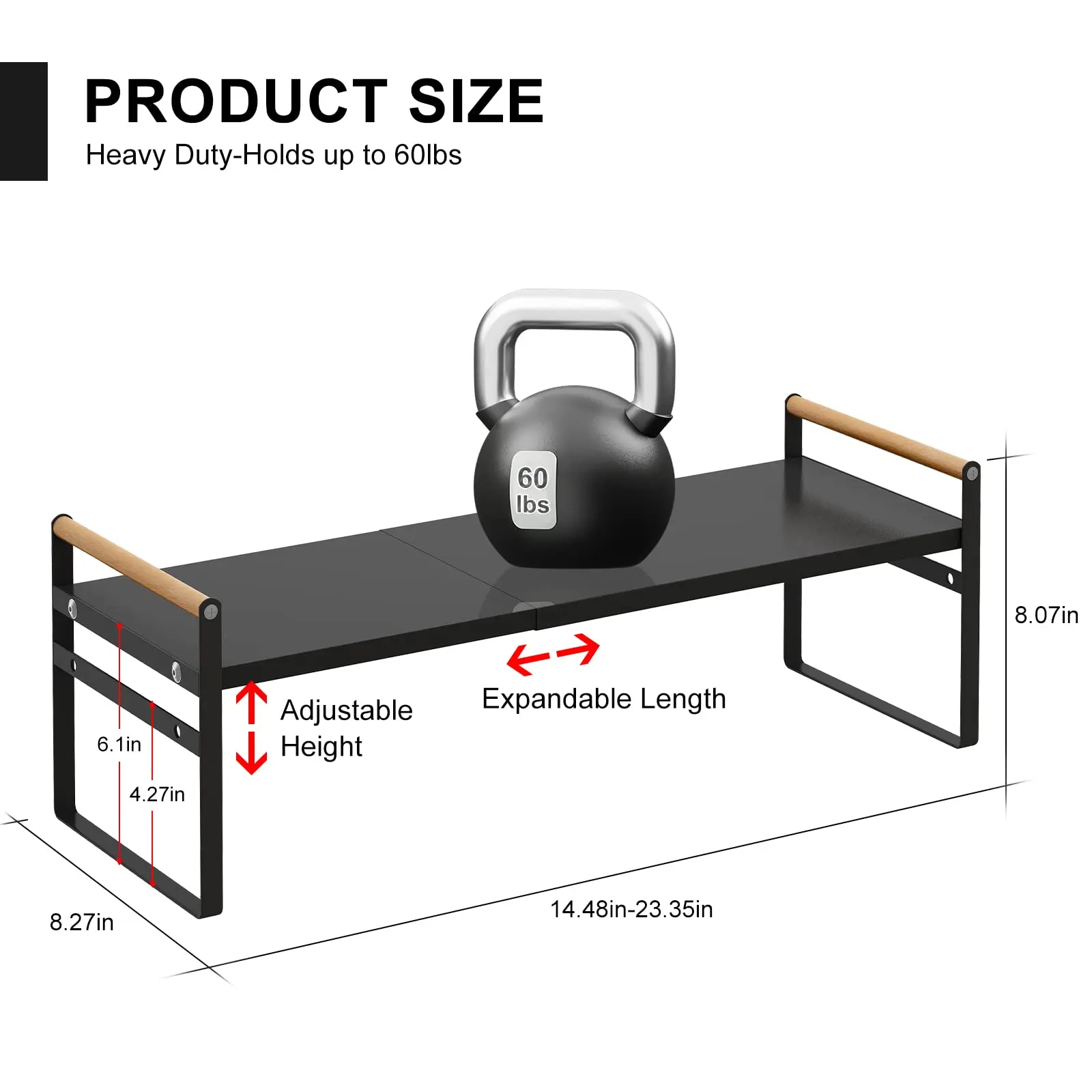 Hapirm Spice Shelf Organizer for Cabinet, Stackable Cabinet Shelf Kitchen  Cabinet Organizers and Storage with Safety Guardrail for Spice Rack Kitchen