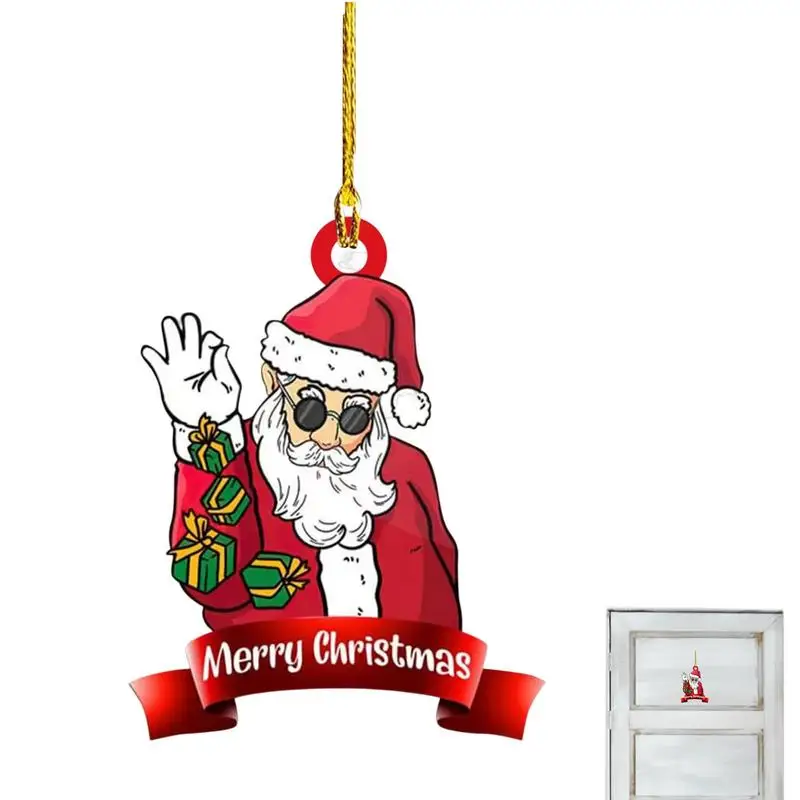 

Christmas Tree Hanging Ornaments 2D Christmas Acrylic Ornaments Hanging Christmas Party Decorations With Hanging Rope For Trees