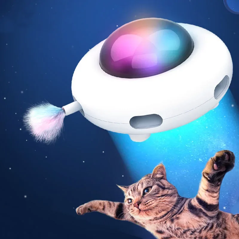 

Electronic Funny Cat Stick Toy Smart Turntable Cat Toy Funny Turntable Automatic Steering Pet Play Toy Cat Supplies