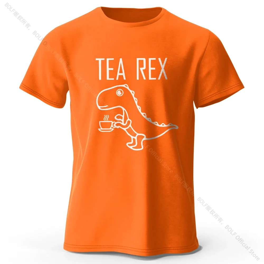 Tea-Rex Dinosaur Unisex 100% Cotton T-Shirt - Soft, Breathable, Fun & Quirky Short Sleeve Tee