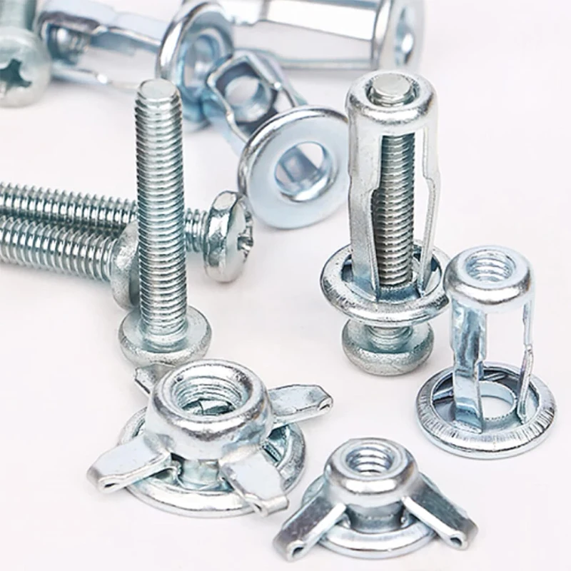 Petal Nuts Expansion Screw Jack Nut Carbon Steel Rustproof Corrosion-Resistant Petal Shape Rivet Nuts Fasteners M4 M5 M6 M8