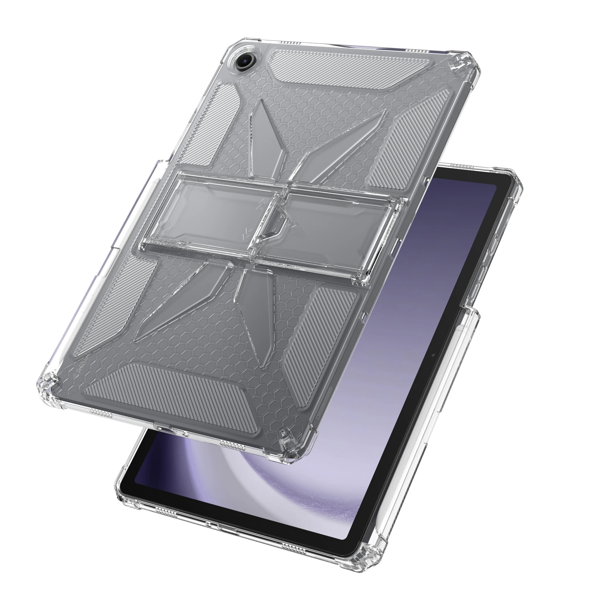 Transparent Soft TPU Case with Stand and Pen Slot