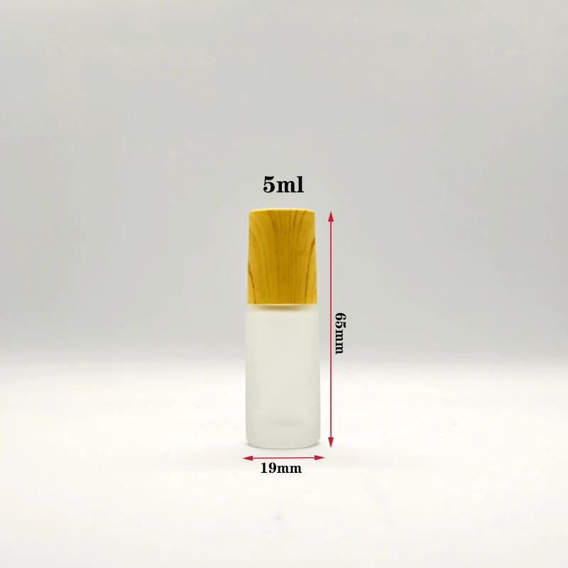 15pcs/pack 5ml Roll On Essential Oil Bottles Portable Empty Cosmetic Thick Frosted Glass Refillable Perfume Roller Bottles