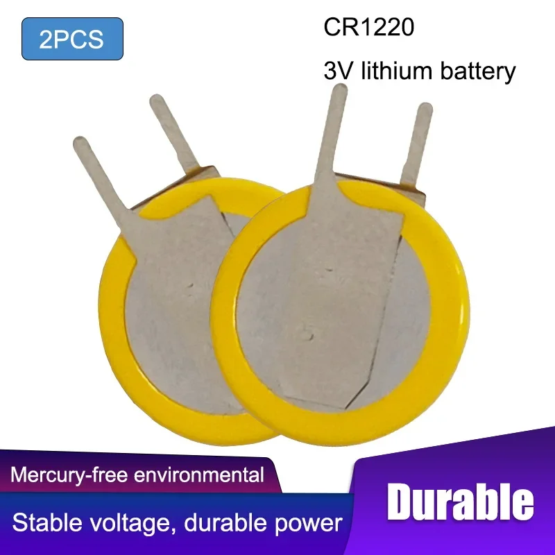

2PCS CR1220 1220 3V Button Battery vertical welding pin 2 pins. CR1220 Right knife