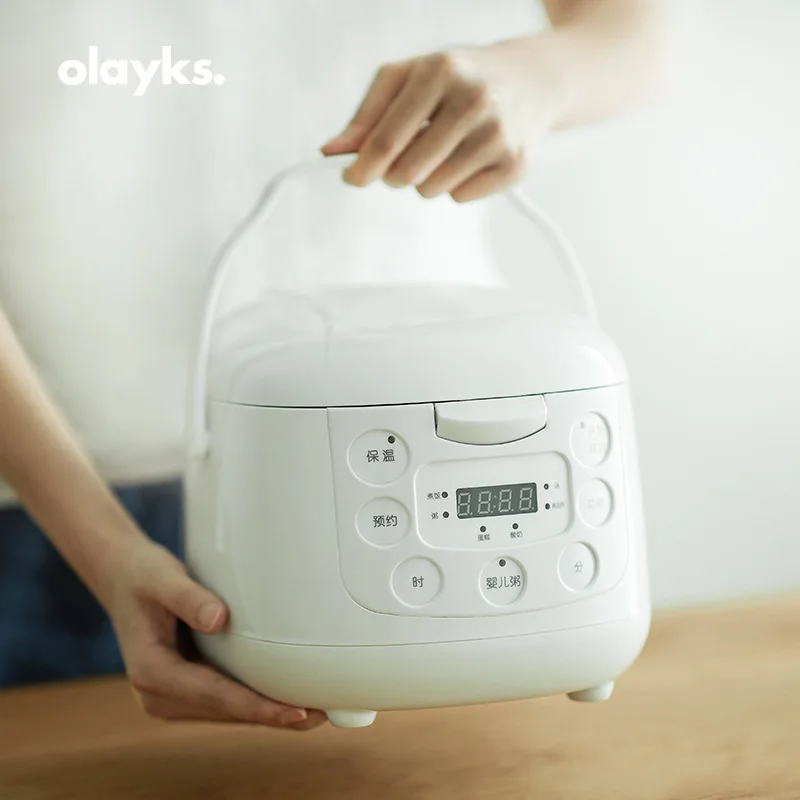 Olayks 220V Electric Rice Cooker 24 Hours Time Setting 2L Non Stick