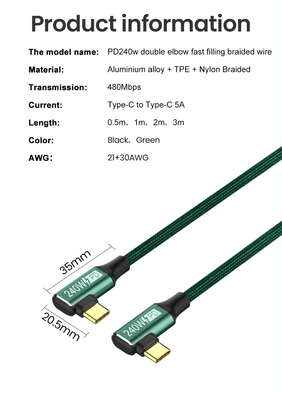 S77b7fffea83441c08f11eb0a3c22ebb0u PD 240W 5A USB Type C To USB C Cable USB-C PD Fast Charging Charger Wire Cord For MacBook Pro Samsung Type-C USBC Cable 0.5/1/2M Mallzona
