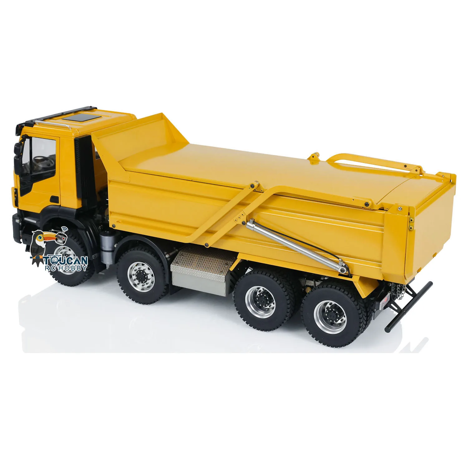 Toys 1/14 8x4 Metal Hydraulic Flip-over Cover RC Tipper Truck Remote Control Painted Finished Dump Car Light Sound Vehicle Gift 6