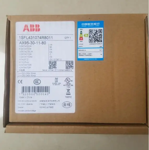 Оригинальный ABB контактор переменного тока AX95-30-11-80 * 220-230 В 50 Гц/230-240 В 60 Гц