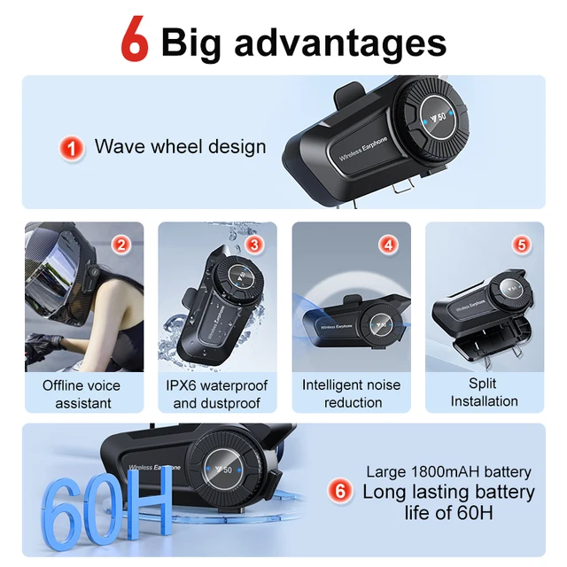 Auricolari Bluetooth Per Casco L1 - Impermeabili IP67, Audio HD, 18h Autonomia - Foto 4