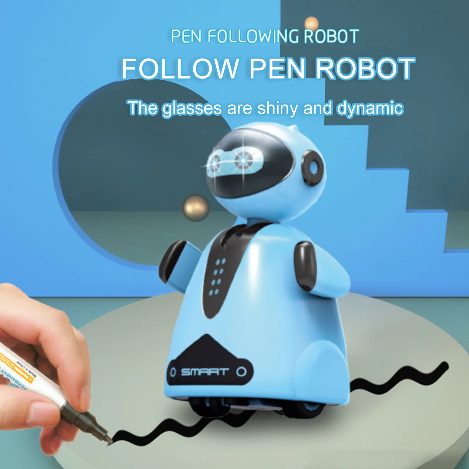 Robô com Luzes Brinquedos para Crianças Inteligente Indutivo Siga Qualquer Linha Desenhada Caneta Mágica Brinquedo Elétrico Modelo Crianças Presentes 16 Computers & Electronics