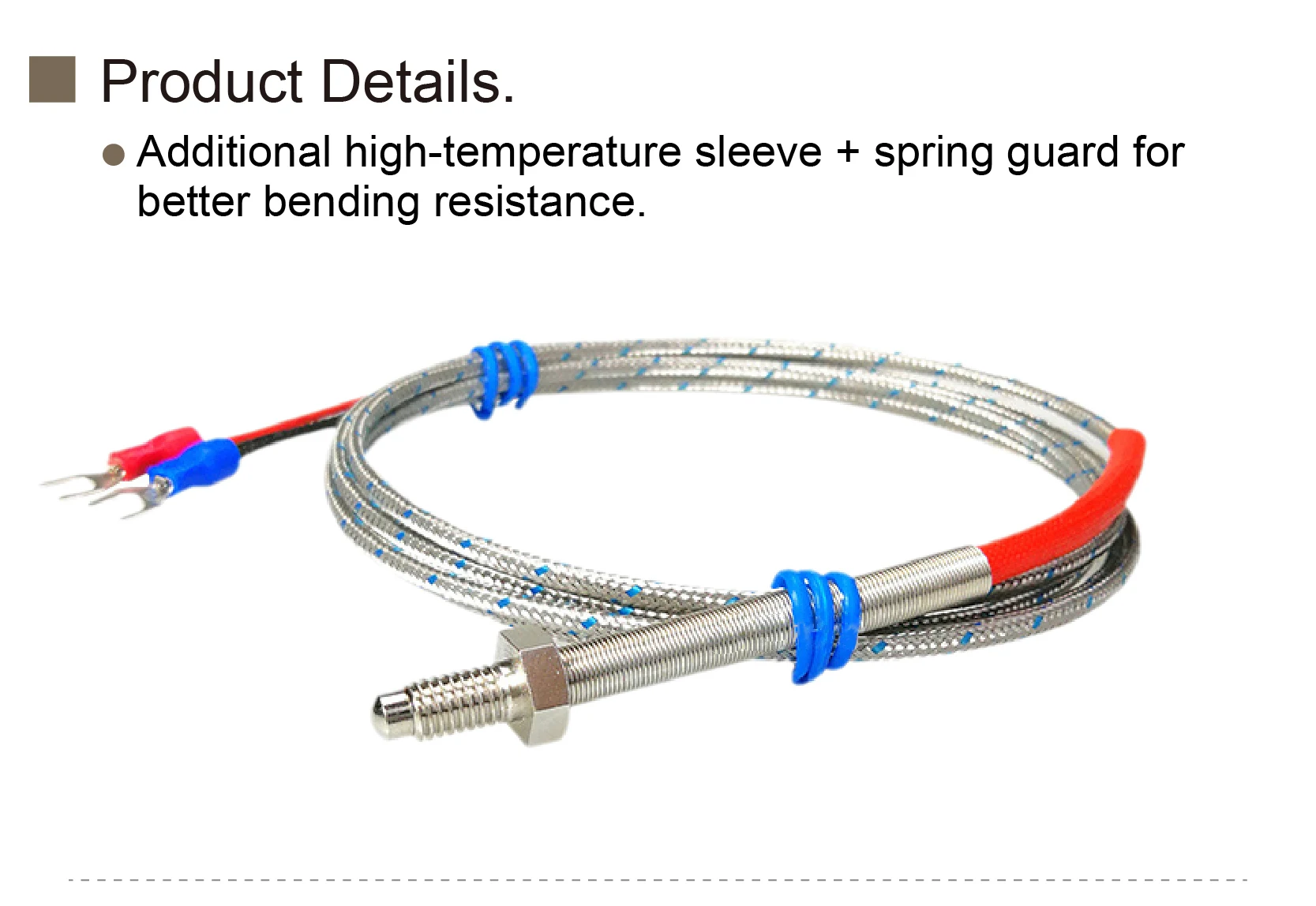K Type Screw Temperature Probes M6 Thermocouple Sensor with Wire High Temp Stain
