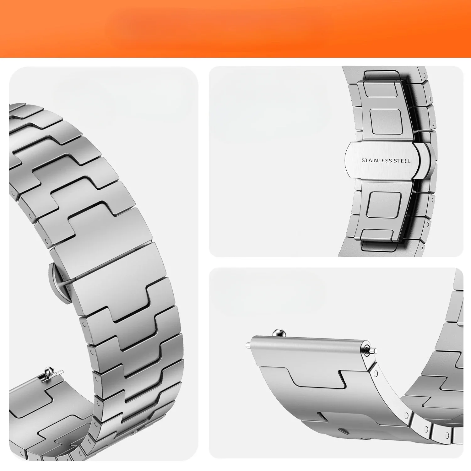 Ultra-Light Titanium Alloy Strap - Exquisite Silver/Black/Titanium Grey Finish