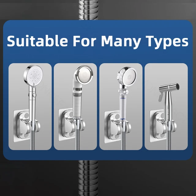 Supporto universale per soffione doccia senza trapano Staffa per soffione doccia Supporto regolabile a parete per accessori da bagno Rotazione stabile 5