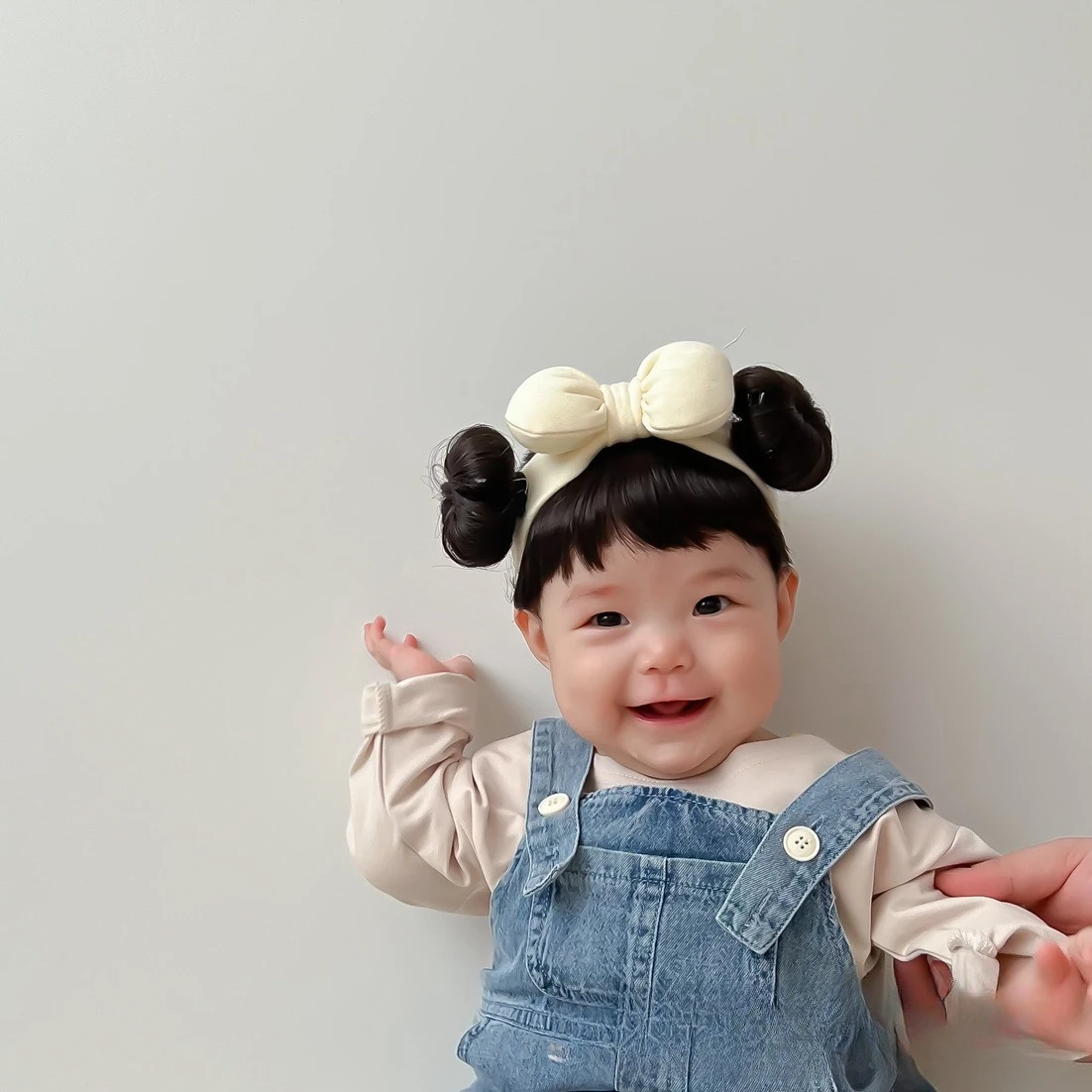 헤어 패션 귀여운 코튼 보우   소녀 DIY 헤어 가발 모자 헤어피스  어린이 어린이 소녀 머리띠 모자 BT14