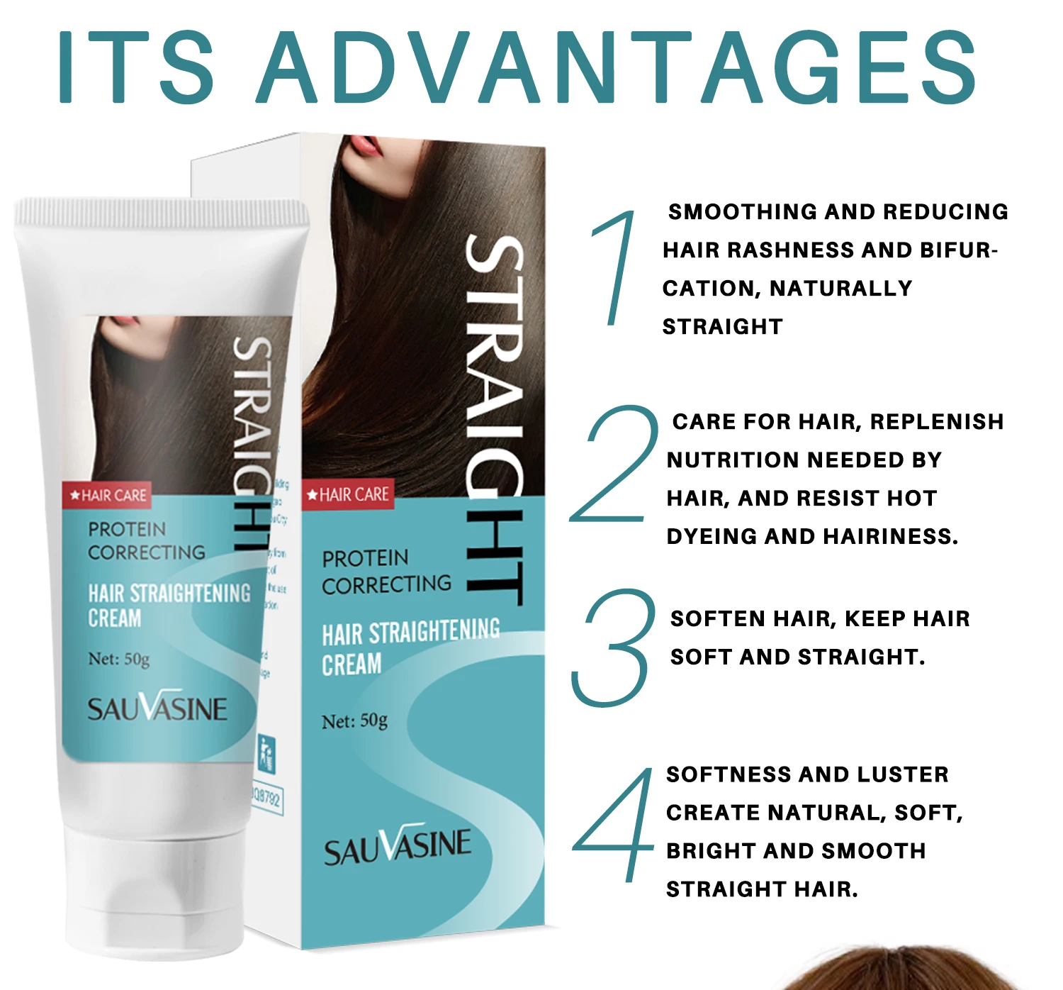 Description Picture 4 of itemHair Straightener Cream Protein Correction Cream Professional Keratin Hair Treatment Straight Repairs Damage Hair Care Products
