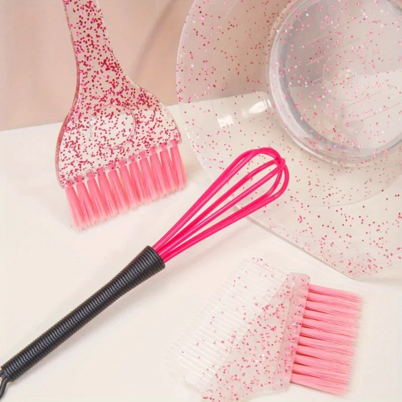 4-Piece Sparkling Hair Dyeing & Styling Brush Set