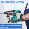 Brushless Electric Hammer Impact Rotary Drill Cordless Screwdriver Rechargeable large Torque Power Tools For Makita 18V Battery 3