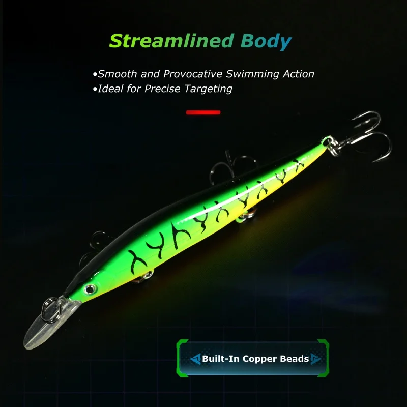 Long Lip Jerkbait with weight system Sinking Minow 5g Fishing Lure Wobbler Slow Diving Pesca Swimbait Noise System For Bass Pike for fishing lure