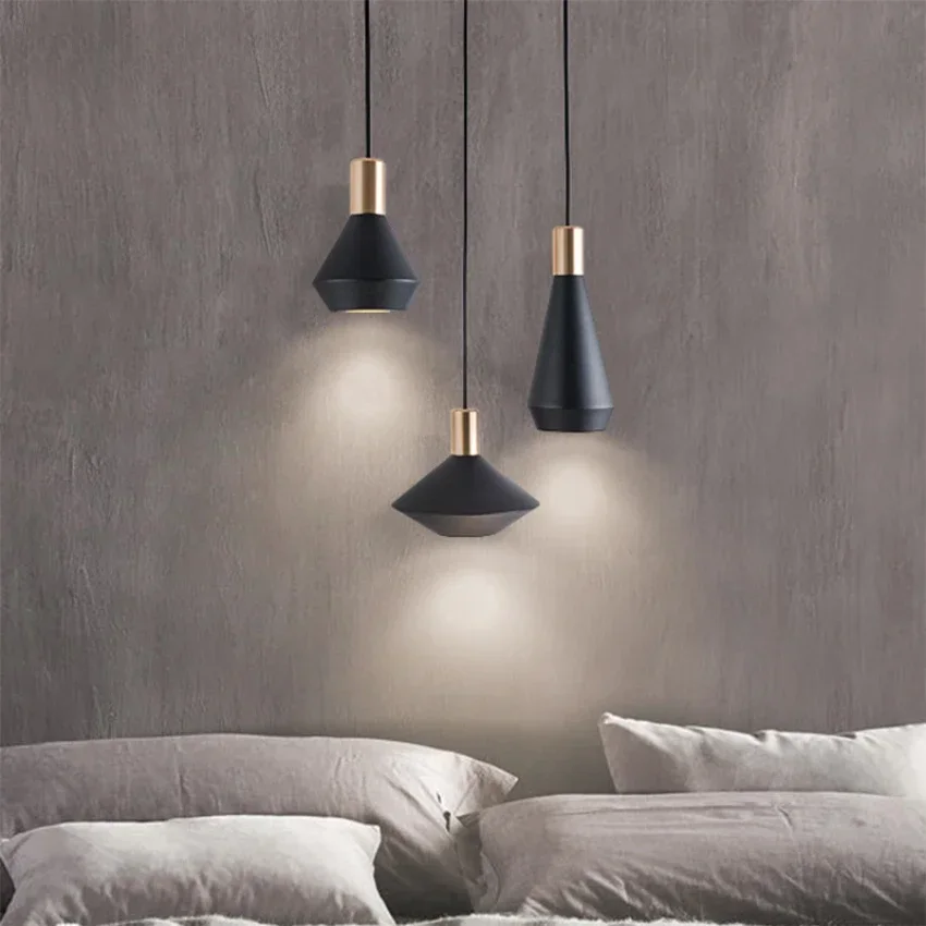 

Modern Lustres Black White Pendant Lights Para Sala De Jantar Lamp For Bedroom Lampe Chevet Hanglamp Salon Plafond Chandeliers