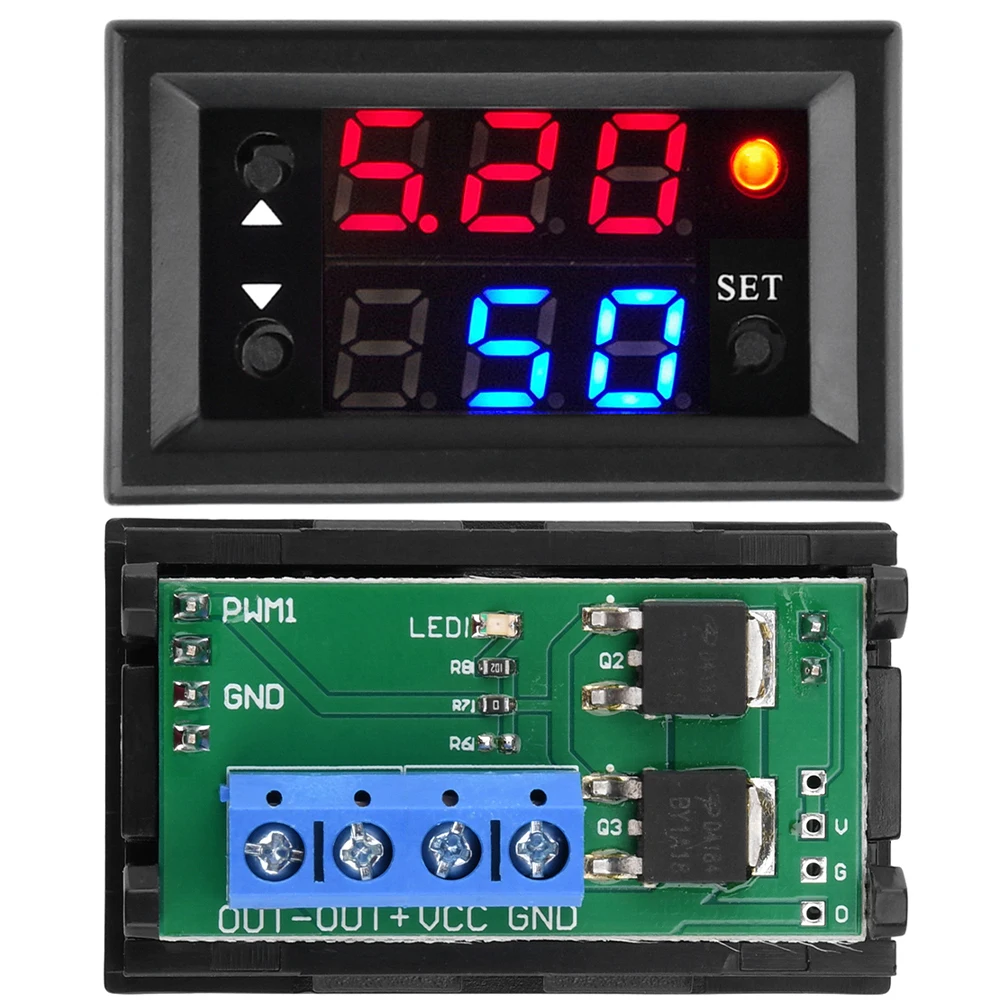 DC 4-28V Digital Display PWM High Power Governor Frequency Measuring Instrument 1HZ~160KHZ Duty Cycle Adjustable 0~100% 4