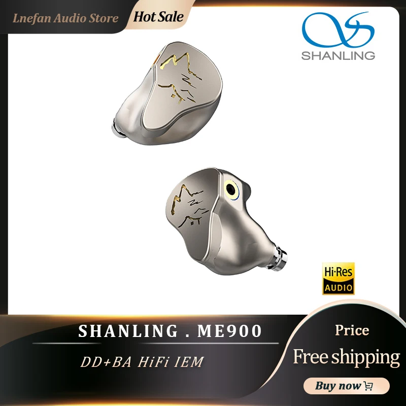 

SHANLING ME900 2DD+6BA In-Ear Earphone 8 Drivers Hybrid Hi-Res Audio Earbud 2.5 3.5 4.4mm Plugs MMCX Detachable Cable Headset