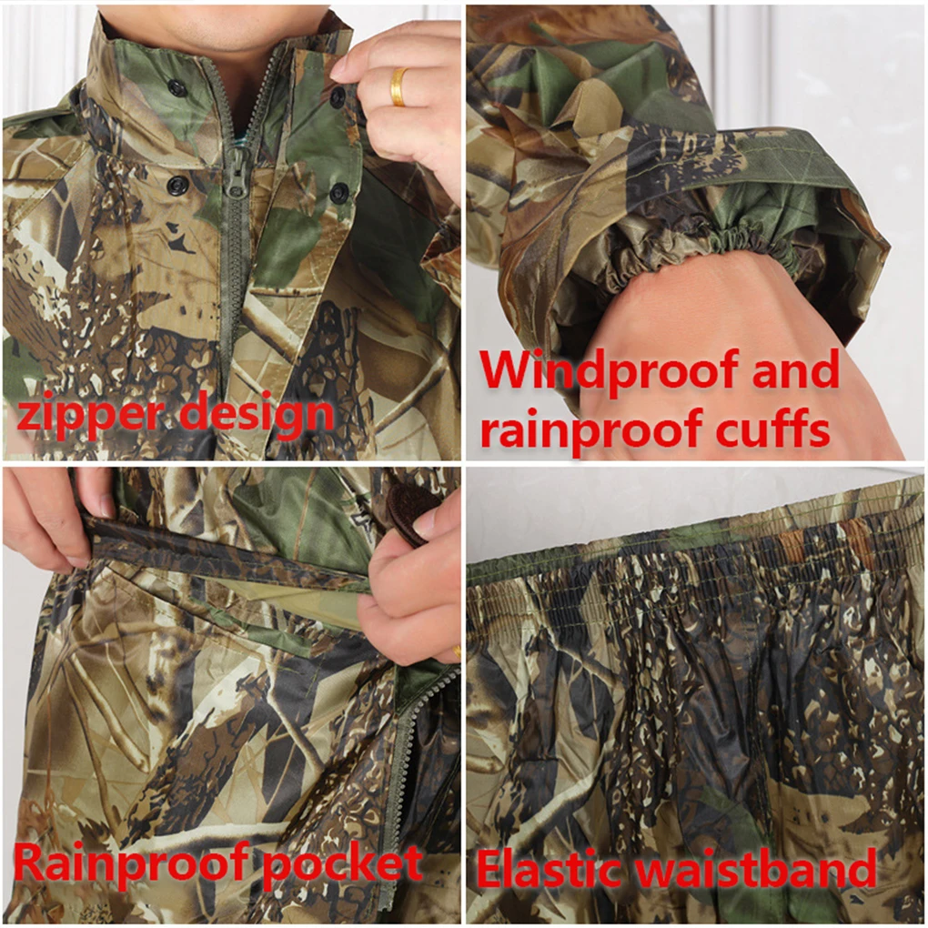 Camouflage Durable And Waterproof Raincoat &ndash; Reliable Against Rain And Wind Durable Materials Maple leaf camouflag Free Size